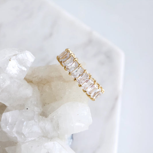 Rectangle Zircon Baguette Ring