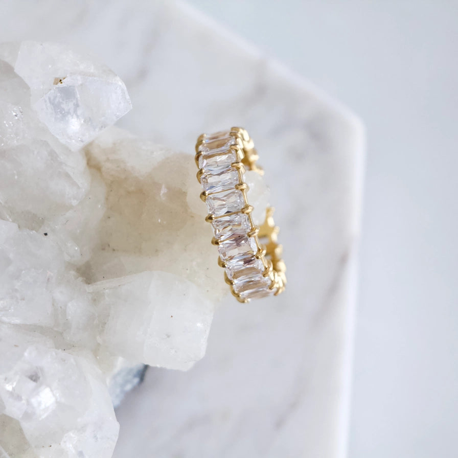 Rectangle Zircon Baguette Ring