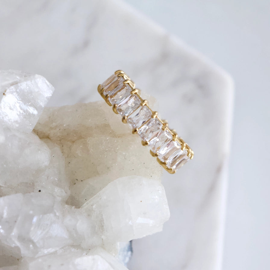 Rectangle Zircon Baguette Ring