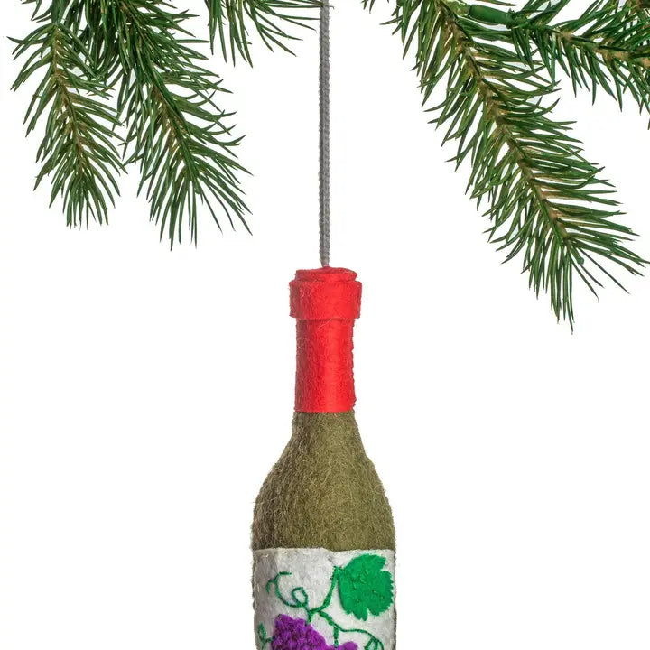 Red Wine Bottle Ornament