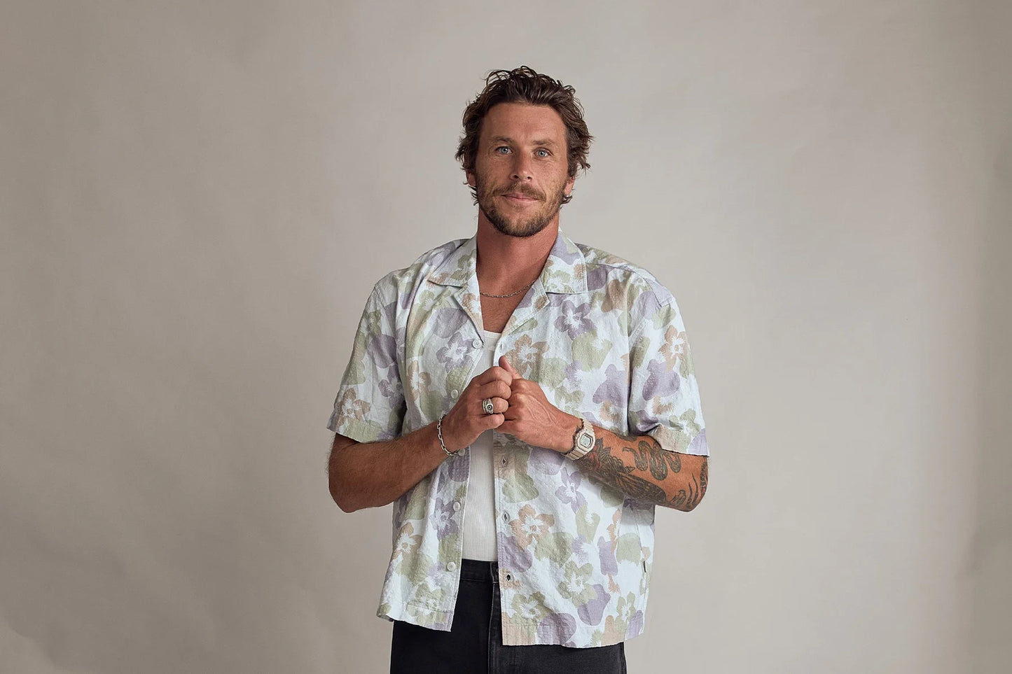 Relaxed Floral Camo Ss Shirt