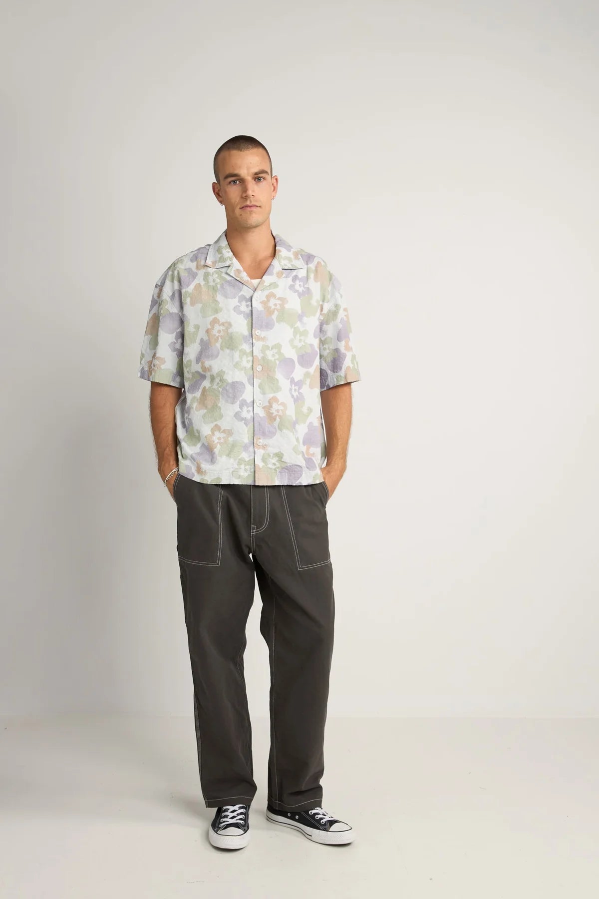 Relaxed Floral Camo Ss Shirt