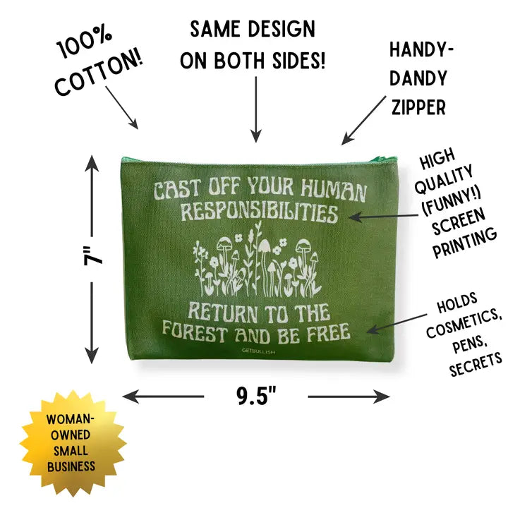 Return To the Forest Canvas Zipper Pouch