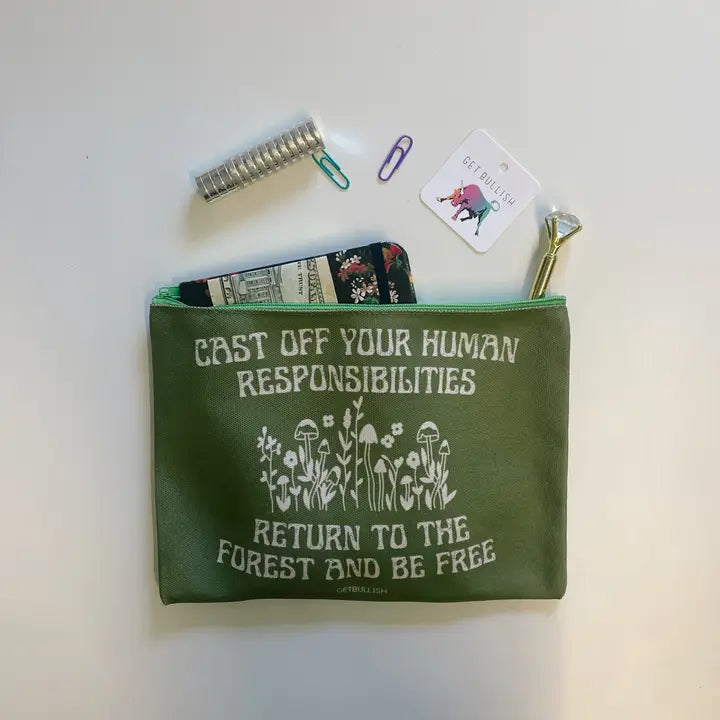Return To the Forest Canvas Zipper Pouch