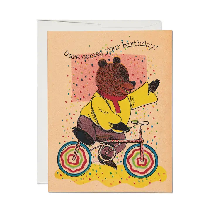 Richard Scarry Cycling Bear Greeting Card