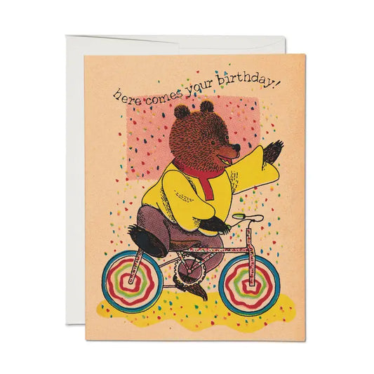 Richard Scarry Cycling Bear Greeting Card