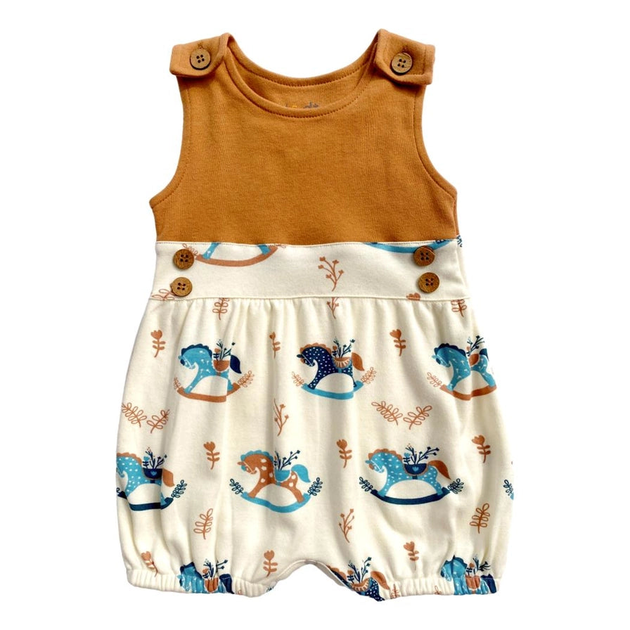 Rocking Horse Organic Cotton Bubble Romper