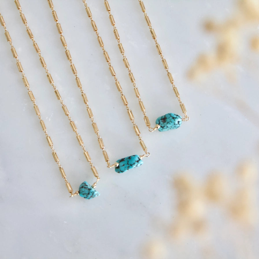 Rough Turquoise Nugget Necklace