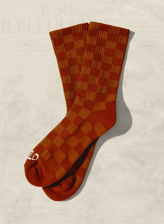 Tonal Checkerboard Crew Socks