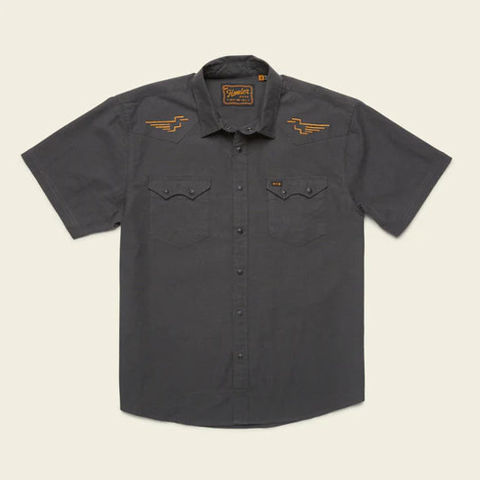 Crosscut Deluxe Short Sleeve: Pictograph - Black Chambray