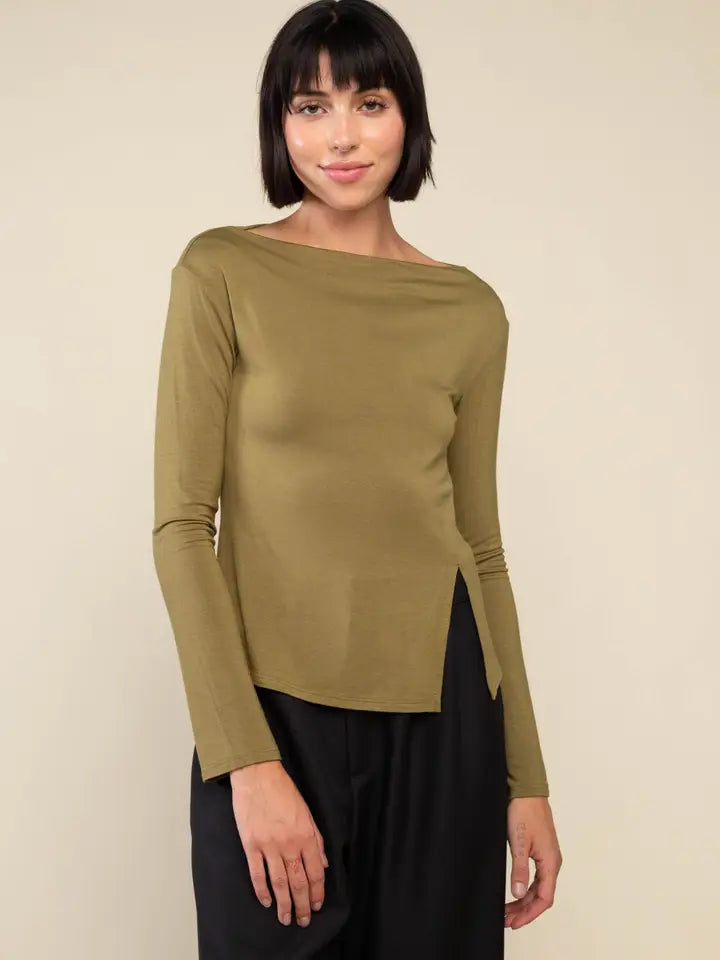 Salem Long Sleeve Boat Neck Top