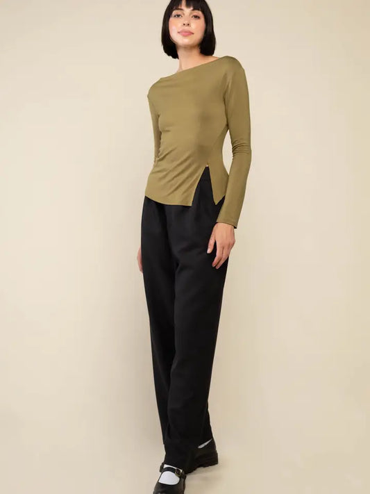 Salem Long Sleeve Boat Neck Top