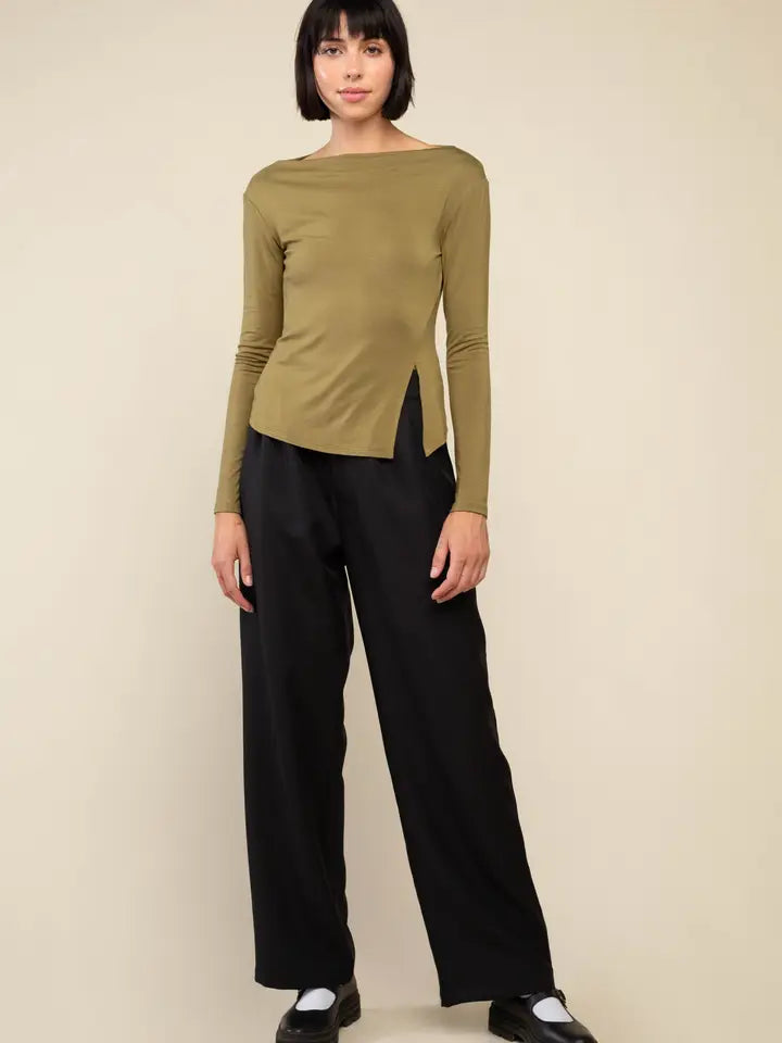 Salem Long Sleeve Boat Neck Top