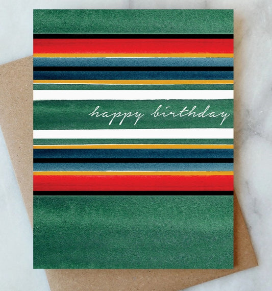 Blanket Stripe Birthday Greeting Card