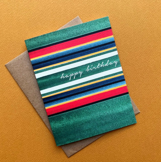 Blanket Stripe Birthday Greeting Card