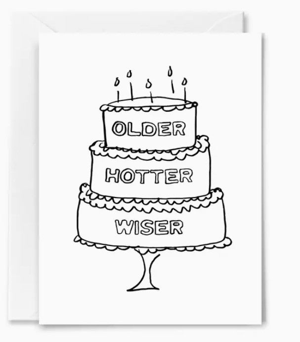 Older Hotter Wiser Cake Birthday Card