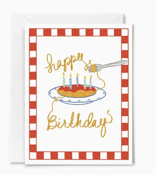 Spaghetti Birthday Card