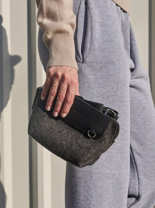 Bedford Merino Wool Belt Bag in Charcoal