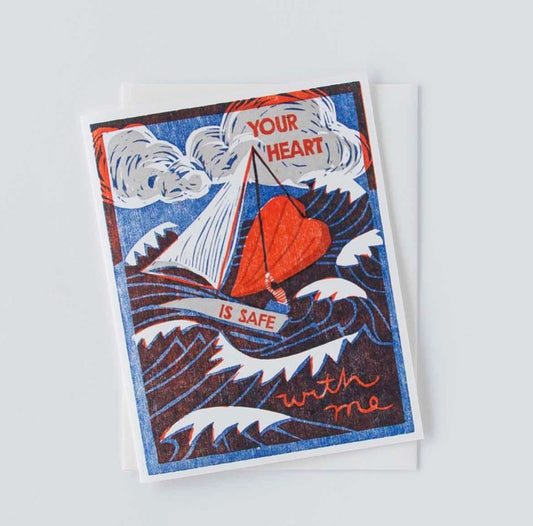 Your Heart Is Safe with Me Letterpress Encouragement Card