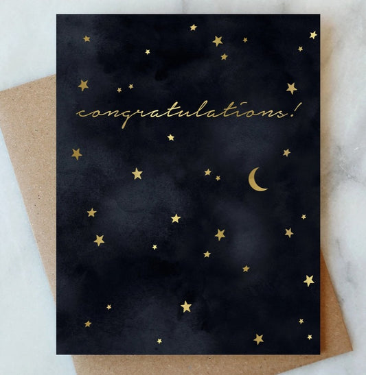 Black Sky Congrats Greeting Card