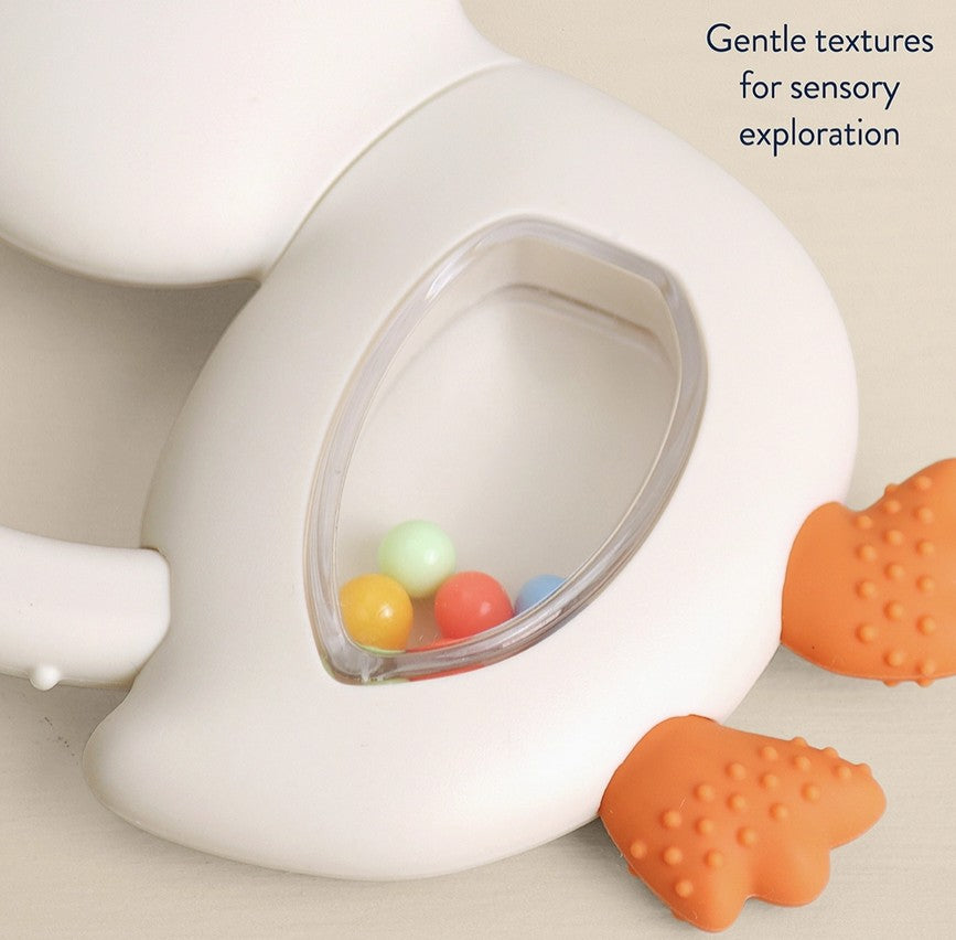 Goose Bitzy Shake Silicone Teether with Rattle