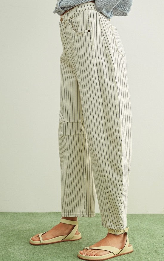Katie Pinstriped Barrel Pants