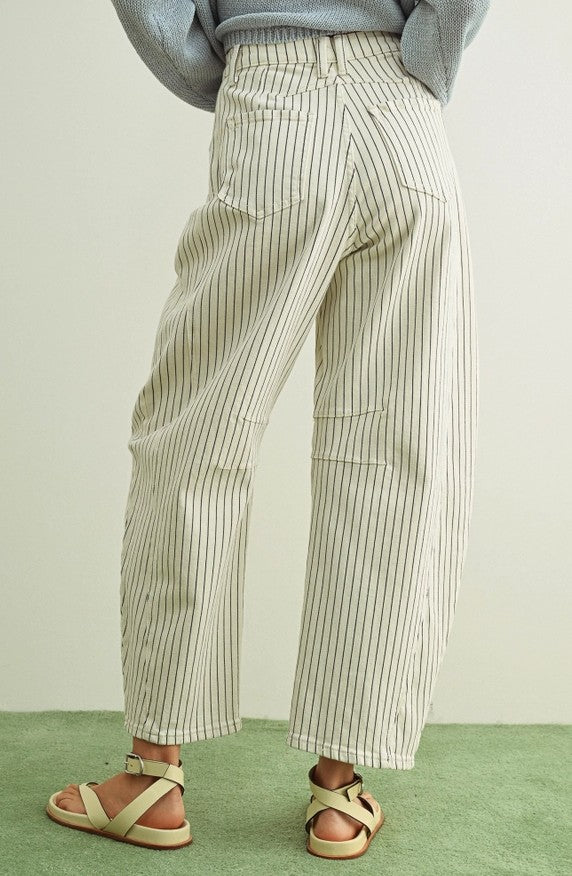 Katie Pinstriped Barrel Pants