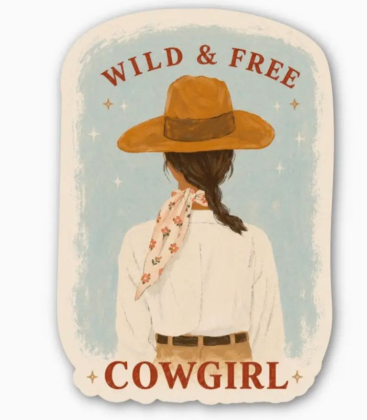 Wild & Free Cowgirl Sticker