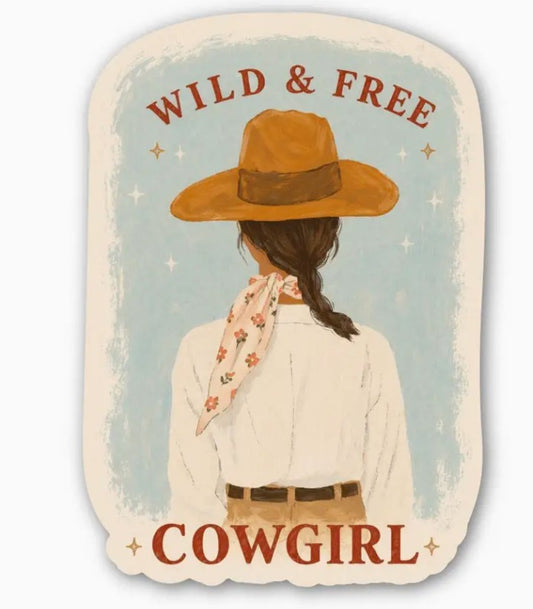 Wild & Free Cowgirl Sticker