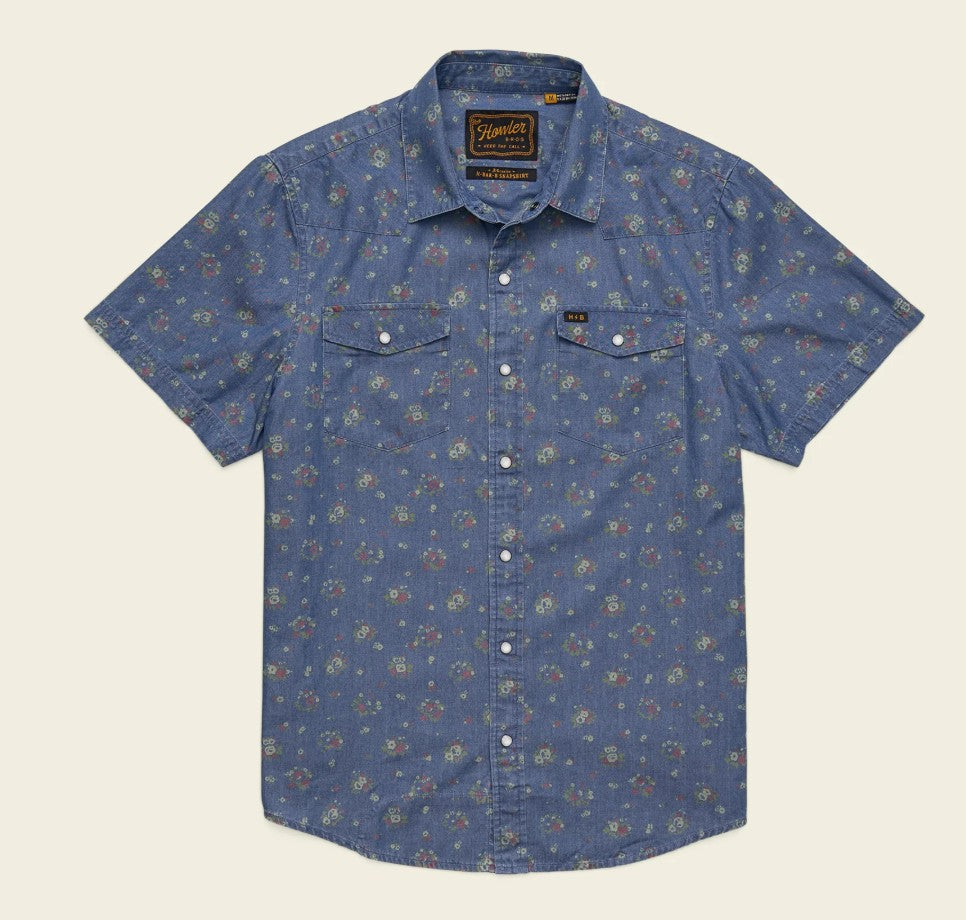 H Bar Snapshirt - Bouquets : Washed Indigo