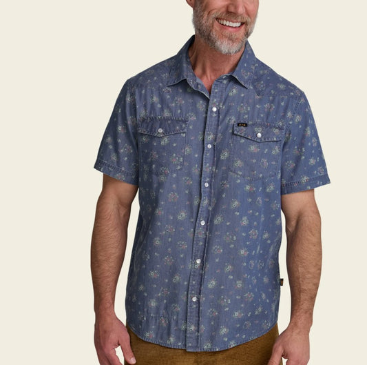 H Bar Snapshirt - Bouquets : Washed Indigo