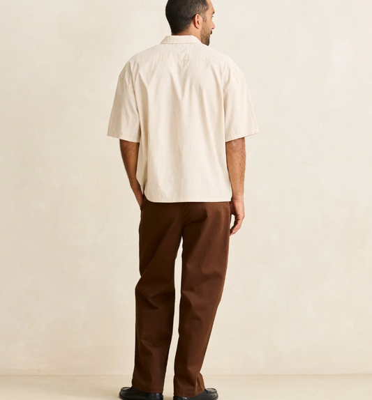 Essential Pleated Twill Trouser Chocolate