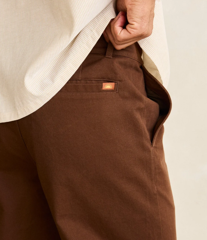 Essential Pleated Twill Trouser Chocolate