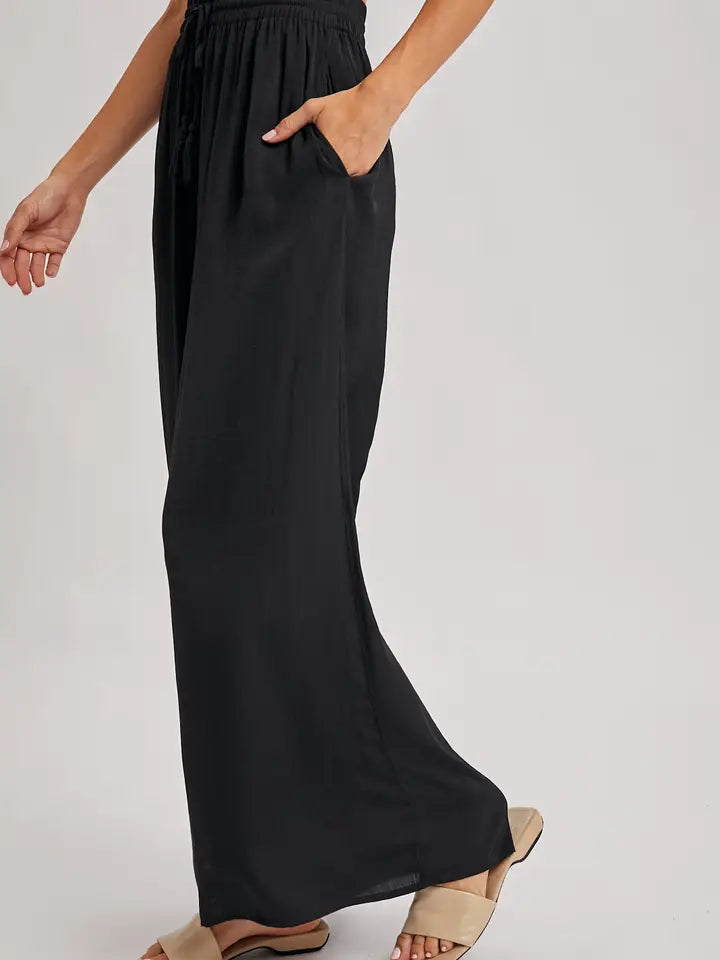Silky Palazzo Wide Leg Pants