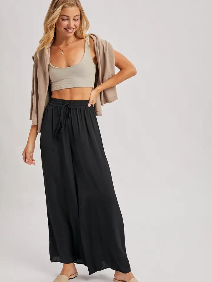 Silky Palazzo Wide Leg Pants