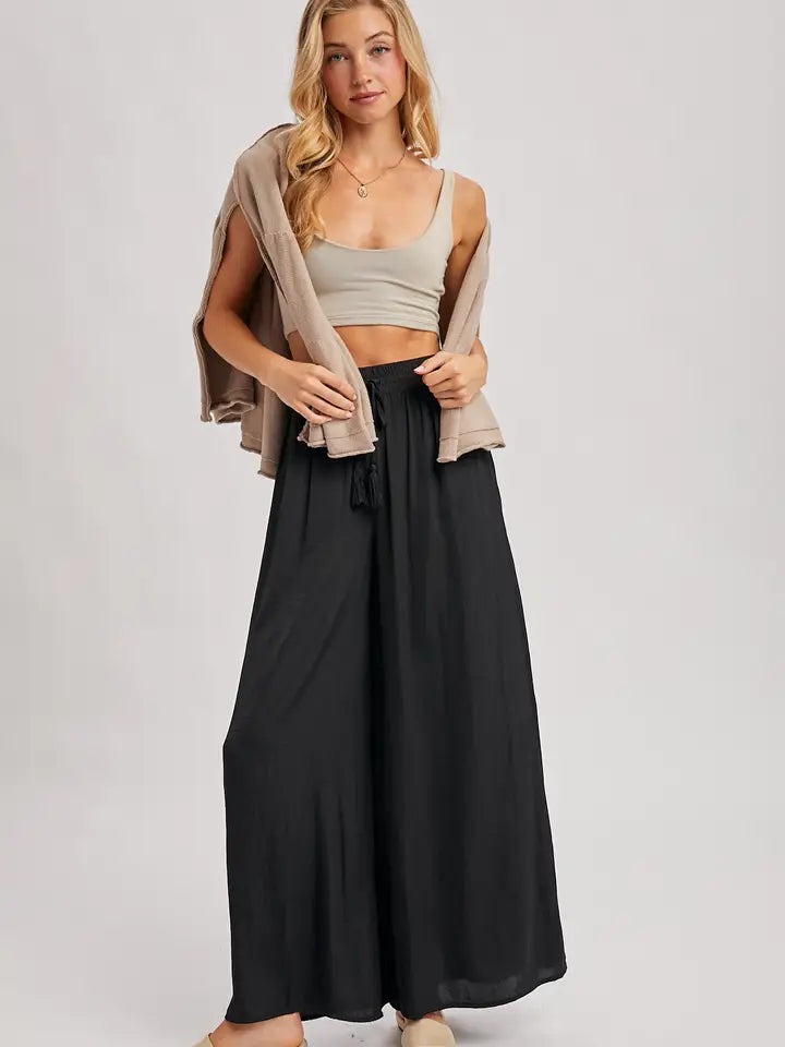 Silky Palazzo Wide Leg Pants
