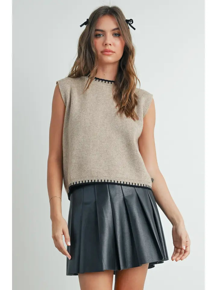 Soft Ribbed Sweater Vest