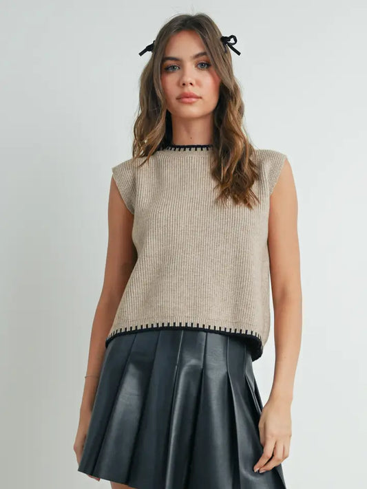 Soft Ribbed Sweater Vest