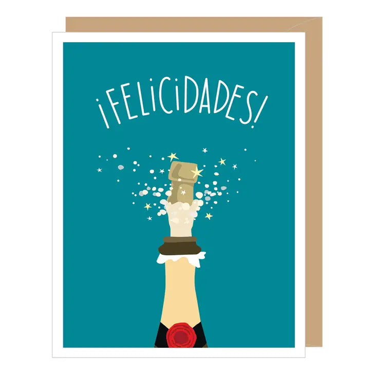 Champagne Congratulations Card in Spanish