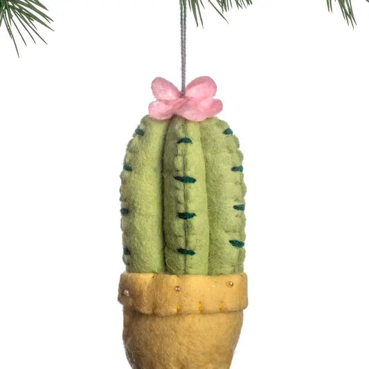 Spiny Cactus Ornament - Yellow Pot