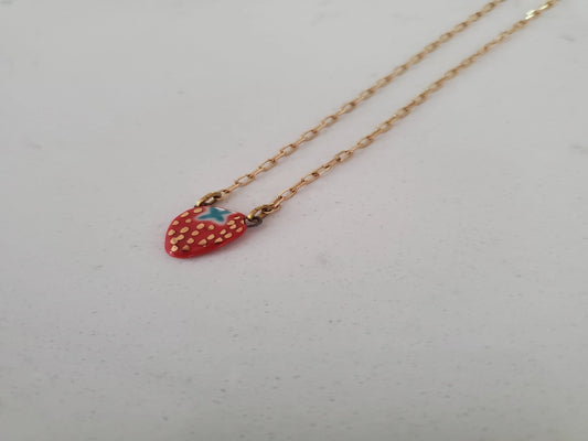 Strawberry Porcelain Pendant Necklace