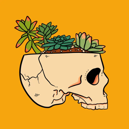 Succulent Skull Art Print