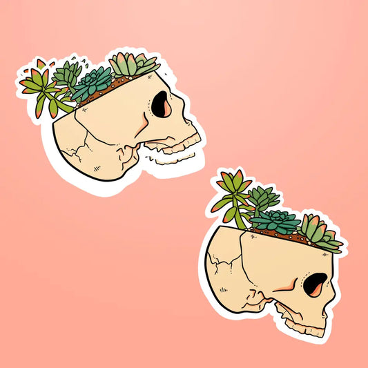 Succulent Skull Sticker