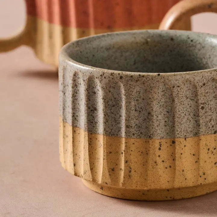 Sundara Fluted Stacking Espresso Mugs - Assorted