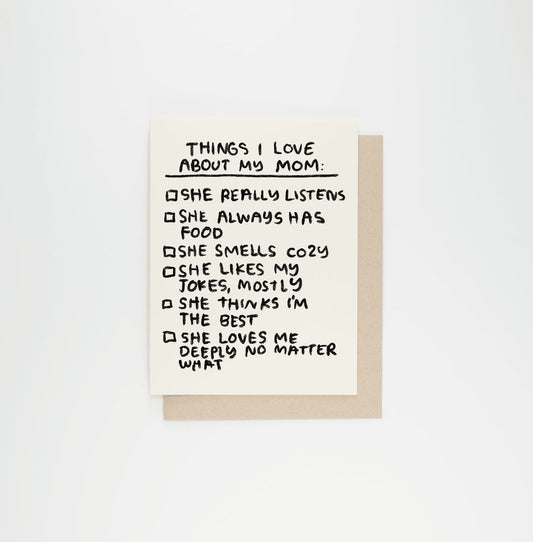 Things I Love Checklist Card