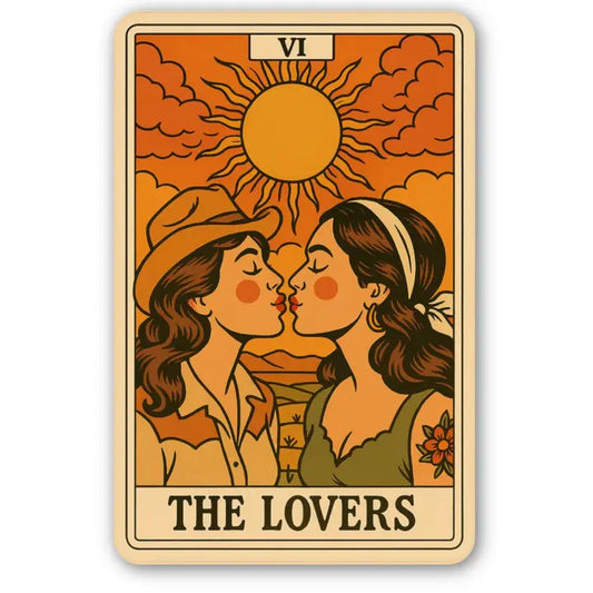 The Lovers Tarot Sticker - Western Romance