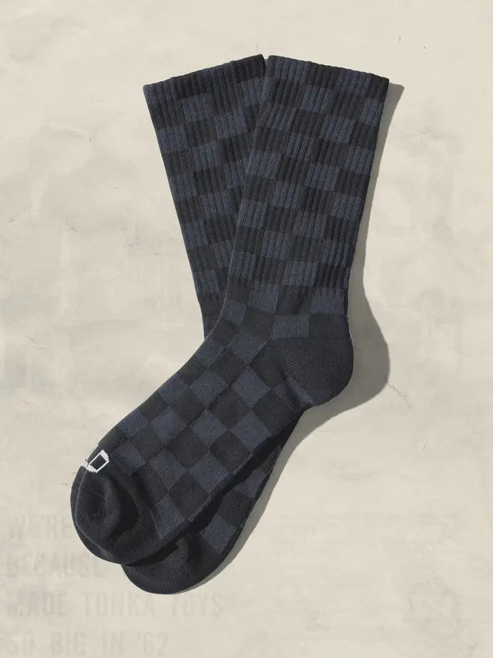 Tonal Checkerboard Crew Socks