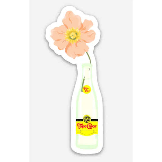 Topo Chico Flower Sticker