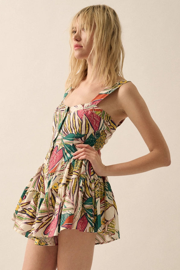 Tropical Sweetheart Corset Romper