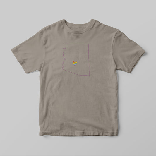 AZ Love PRIDE Outline Tee in gray